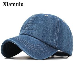 Xlamulu Solid Denim Baseball Cap Men Women Jeans Snapback Caps Casquette Plain Bone Hat Gorras Men Casual Blank Dad Male Hats CX20199n