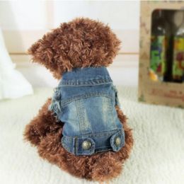 Dog Apparel Pet Cat Vest Hooded Small Jeans Denim Outwear Costume Puppy Clothes Winter Jacket Coat323e