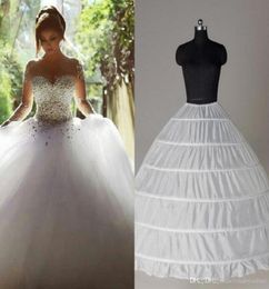 2019 Cheap Ball Gown 6 Hoops Petticoat Wedding Slip Crinoline Bridal Underskirt Layes Slip 6 Hoop Skirt Crinoline For Quinceanera 2461173