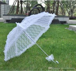 2018 Whole High Quality White Lace Bridal Parasols Wedding Umbrellas Cheap Wedding Umbrellas Dancing Stage Umbrella Lace Cheap7773100