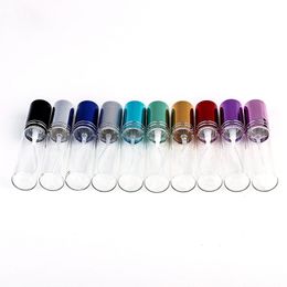 Hot 10ML Perfume Empty Bottle Clear Glass Travel Spray Bottles With Colourful Cap In Stocks