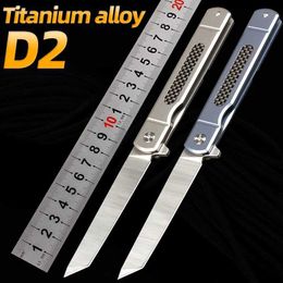 Camping Hunting Knives Camping survival knife D2 stainless steel folding knife multifunctional pocket knives for EDC knives 240315