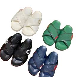 designer sandals luxury couple genuine leather flip flops new mens and womens thick soled sandals cross strap sandals summer beach shoes
