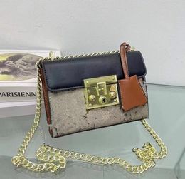 High-end Treasure Box Series Chain Bag Metal Lock Head European and American Retro Small Square Bag Shoulder Messenger Bags Batch