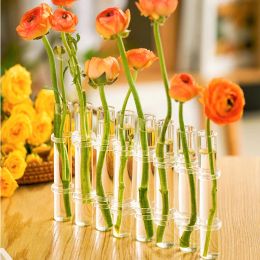 Vases INS Wind Home Test Tube Vase Glass Flower Art Hydroponic Flower Plant Insertion Vase Decoration Flower Small