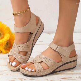 Dress Shoes Fashion Women Wedge Sandals 2024 Summer Casual Walking Comfortable Non Slip Beach Large Size 35-43