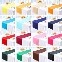 10pc Satin Table Runners For Home Banquet Wedding Party Supplies Dining Runner Decoration chemin de table Multicolor 240307