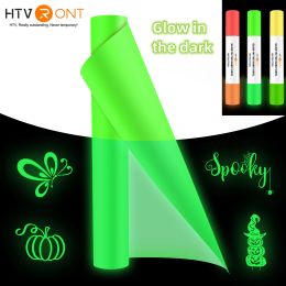 Films HTVRONT 12"x5ft Glow in Dark Permanent Vinyl Luminous Self Adhesive Vinyl Roll for Cricut Craft Cutter DIY Glass Neon Wall Decor