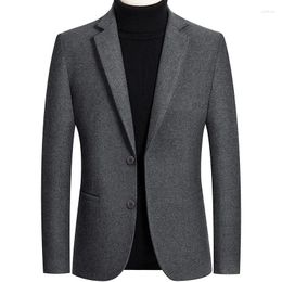 Men's Suits Blazer Coat Slim Fit Man Solid Color Woolen Suit Male Formal Thicken Jacket Single Men Trendy Business Jackets