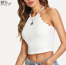 Sexy Halter Crop Top Women Summer Fitness Skinny Tight Bustier Crop Top Tee Shirt Belly Casual Dance Tops Vest Tank Tops8019698