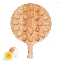 Kitchen Storage Egg For Outdoor Creative Deviled Tray And Plates Plate Serving Wooden With Durable Handle