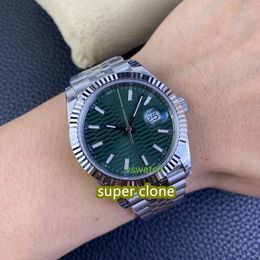 Orologio VS Factory DJ Movimento meccanico cal.3235 Diametro 41MM Nastro in acciaio inossidabile 904l Quadrante verde menta Vetro zaffiro impermeabile