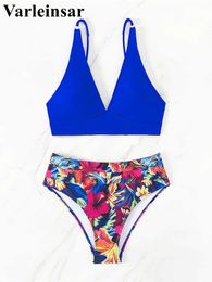 Swim wear S.XL Sexy V neckline flowers high condition Bikini ladies swimsuit women swimsuits two piece set Bikini bathing swimsuit V5358 aquatic sports 240311