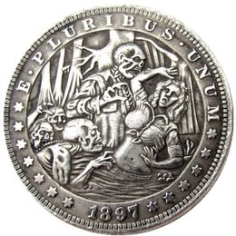 HB61 Hobo Morgan Dollar skull zombie skeleton Copy Coins Brass Craft Ornaments home decoration accessories253g