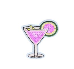 10 PCS Sequined Cocktail Patches for Clothing Iron on Transfer Applique Drinks Patch for Jeans Bags DIY Sew on Embroidery Sequins1796541