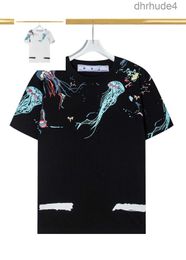 Summer Luxury t Shirt Womens Mens Designer Clothing Loose Tees Tops Man Casual Street Graffiti Shirts Classic Arrow Short Sleeve Offs White 7vr8JAAH