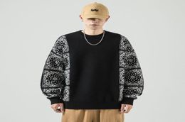 Men039s Sweaters Oneck Knitting Sweater Printing Bandana Paisley Pattern Men Hip Hop Loose Spring And Autumn Knitted Pullover5643247