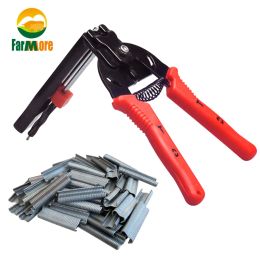 Accessories Hog Ring Pliers and 600 Nails Staples Ploutry Cage Pliers Fastening Clamp Installation Tool for chicken Mesh Cage Wire Fencing