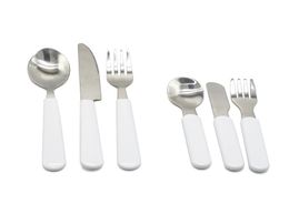 White PP plastic handle stainless steel Dinnerware Sets children039s spoon and fork children039s tableware set style versati6040740