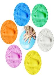 Fashion Newborn Soft Clay Casting Light Baby Hand Footprint Imprint Kit Air Drying Hand Print Inkpad Baby Souvenirs Gifts8418284