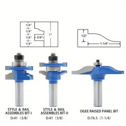 Tools 3pcs/Set CNC Solid Carbide Milling Cutter 1/2" Shank Woodworking Router Bit Engraving Wood Tool Kitchen Door Knife