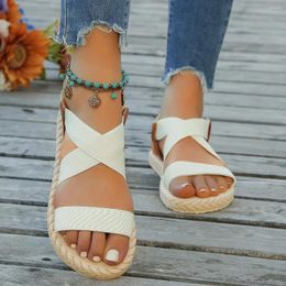 Casual Shoes Women's Fashion Trend Elastic Anti-slip Wear-resistant Soft Soled Flat Sandals