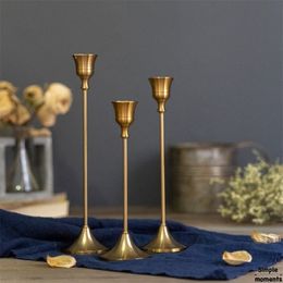 Simple moments 3 PC set Retro Bronze Candle Holders Wedding Party Vintage Metal Candlestick Home Decor Christmas Candle Holders T23031