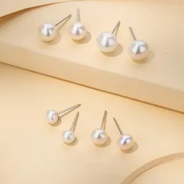 Stud Earrings Freshwater Pearl 925 Sterling Silver For Women Jewellery Cute Gift Wholesale Party Luxury Designer