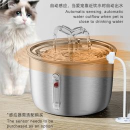 Purifiers Auto Water Fountain for Cats Water Fountain Philtre Stainless Steel Buoy Water Level Cat Water Dispenser Water Feeder Pet Drinker