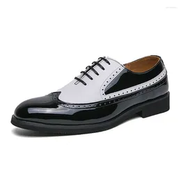 Dress Shoes Italian Brand Men's Genuine Leather Fashionable Brogue Comfortable Low Top Business Formal