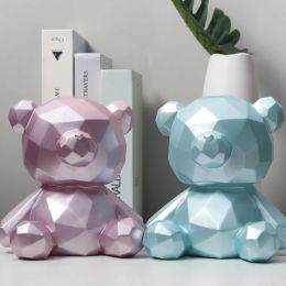 Boxes Cartoon Bear Piggy Bank Coin Money Boxes Home Decor Vinyl Saving Box Children Toys Birthday Figurines Decorations WF9183