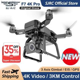 Drones SJRC F7 4K PRO Camera Drone GPS HD 5G WiFi FPV 3KM 3 Axis Gimbal EIS Professional Brushless Quadcopter With Cam RC Foldable Dron 24313