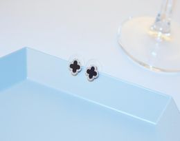 Agood fashion earrings for women black clover earing stud 925 sterling silver pin high quality HN2105645604