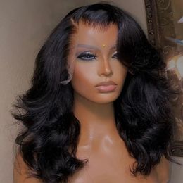 Body Wave Bob Wig 13x6 Transparent Lace Frontal Wig Brazilian Human Hair Wigs Virgin Remy Hair13x4 Lace Closure Wig 180% Density