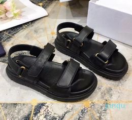 Designer Shoes Black White Lambskin Sandals Gold Sole Shoe Two Adjustable Straps