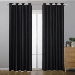 Curtains Modern black Blackout Cutains for Living Room Bedroom Long Hall Window Curtains Kitchen Cheap Door Ocultant Curtains 90% Shading