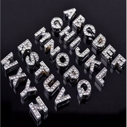 500 Pieces lot 8MM 10MM A-Z Rhinestone Letter Charms for DIY Pet Name DIY Dog Cat Pet Collar Slide Charm Letters333Z