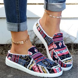 Casual Shoes 2024 Spring And Summer Stylish Slippers Outer Wear Floral Cloth Half For Women