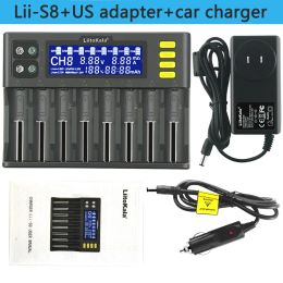 LiitoKala Lii-S8 Battery Charger Li-ion 3.7V NiMH 1.2V Li-FePO4 3.2V IMR 3.8V charger for 18650 26650 21700 26700 AA AAA