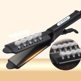 Ceramic Tourmaline Ionic Flat Iron Hair Straighten FourGear Temperature Setting Salon Steam Straightener 240305