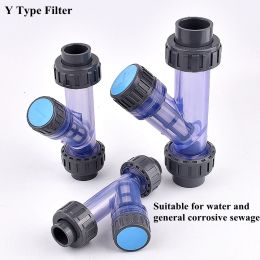 Connectors 1pc I.D 20~63mm UPVC YType Filter Aquarium Fish Tank Pipe Connector Garden Watering Irrigation Water Tube Filters Joint Fitting
