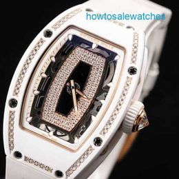 Exciting Wrist Watch Exclusive Wristwatches RM Watch Rm07-01 Women's Series Rm07-01 Black Lip18k Rose Gold Snow Flake Diamond Automatic Mechanical Womens Watch