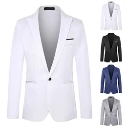 Men's Suits Men Business Casual Single-buckle White Western Suit Slim Fit Professional Formal Wedding Gift Clothes