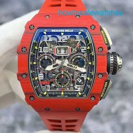 RM Watch Luxury Watch Swiss Watch Rm11-03 Automatic Mechanical Watch Rm1103 Fq Red Ntpt Carbon Fiber Calendar Month Chronology Warrant