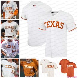 Custom Texas Longhorns Baseball Jersey 43 John Curtiss 32 Ty Madden Ivan Melendez 25 Scott Bryant 16 Augie Garrido David Pierce Corey Knebel Jerseys