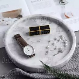Nordic Style Tray Natural Marble Trays Creative Storage Trays Decorative Dining Pad Dessert Plate Modern Simple Design Cup Mat 240309