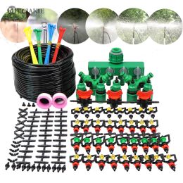 Kits MUCIAKIE 550M 360 Degree Rotating Mist Watering System Hanging Microspray Kit 30L 40L 50L Irrigation Sprinkler for Small Garden