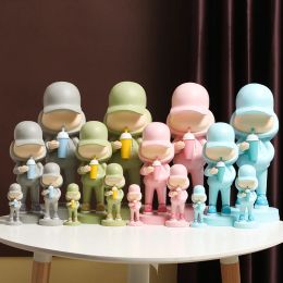 Sculptures 1026cm Fashion Brand Cool Boys Statue Pop Street Art Kids Cup Figurines Drinking Juice Hip Hop Boys Sculpture Office Home Decor