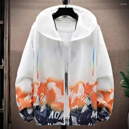 Men's Jackets Men Lightweight Coat Hooded Jacket Sun Protection Windbreaker With Shoes Print Quick Drying For Daily