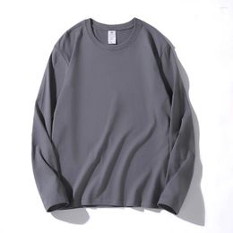 Men's T Shirts Fashion Mens Cotton Long-sleeved T-shirt Round Collar Solid Color Tees Tops Pullovers Soft Comfortable T-shirts Winter Warm